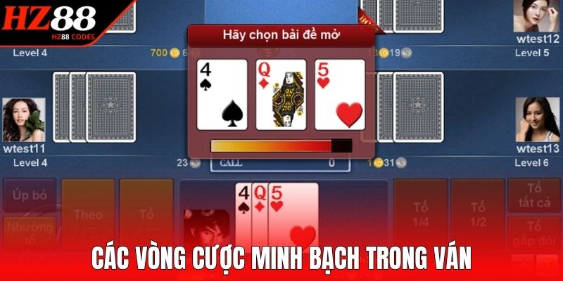 Các vòng cược minh bạch trong ván